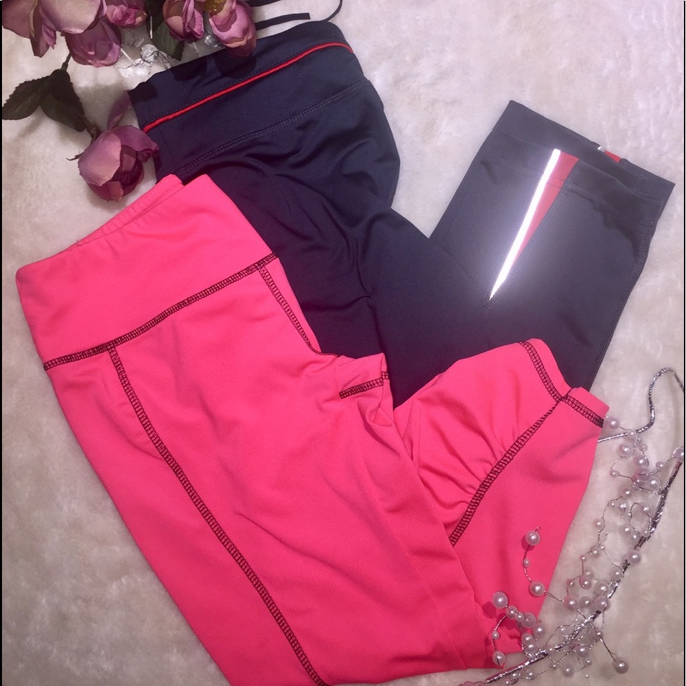 Woman’s Capri Leggings Pants S & XS Danskin & 1 Hot Neon Pink Bundle 2X Lounge